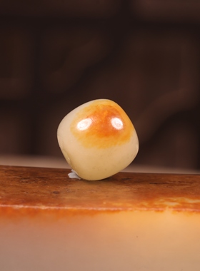 11mm玉珠子正宗新疆和田玉籽料黄沁桶珠黄单珠散珠手串手持顶珠