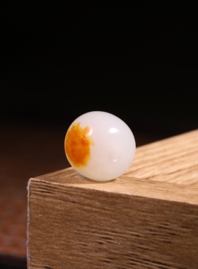 11mm老型珠新疆和田玉籽料洒金皮单珠散珠多宝手串配珠手链配饰