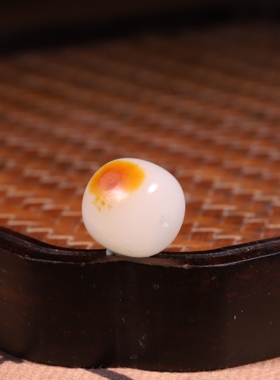 12mm红皮老型珠正宗新疆和田玉籽料单珠散珠珠子多半手串配珠配饰