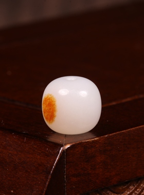 10mm老型珠天然新疆和田玉散珠白色玉珠子手串配珠散珠手链配饰