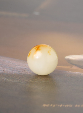 15mm黄沁珠子新疆和田玉籽料黄玉圆珠籽玉单珠散珠手串配珠天然