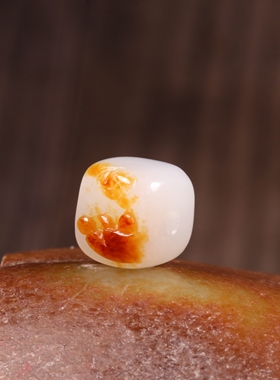 13mm老型珠正宗新疆和田玉籽料悟道白玉单珠散珠手串配珠锁骨珠