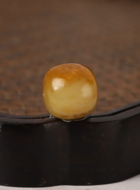 12mm黄沁老型珠正宗新疆和田玉籽料单珠玉珠圆珠散珠手串手持顶珠