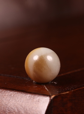 10mm特色圆珠新疆和田玉籽料单珠散珠多宝手串配珠小巧精致DIY