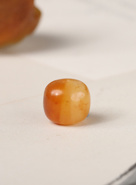 9mm红沁老型珠正宗新疆和田玉籽料红沁手串手链散玉珠子桶珠鼓珠