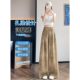 Tie-dye Tencel linen casual wide-leg pants for women summer 2025 new ice silk silk sunscreen straight pants Yamamoto
