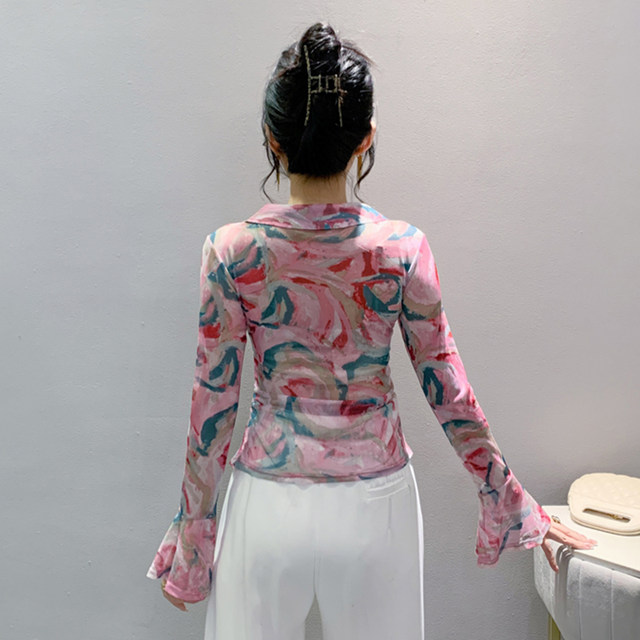 Long-sleeved commuter thin autumn POL collar T-shirt