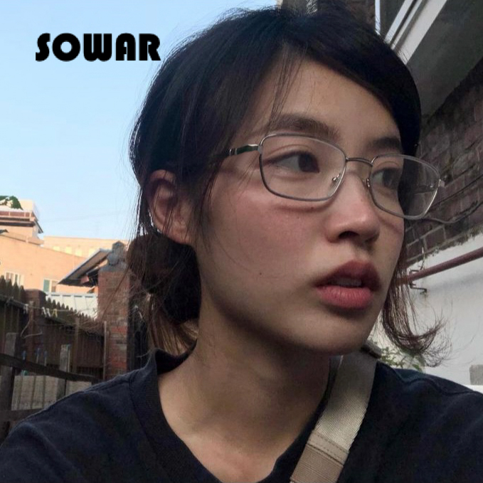 sowar金属系列|银色纯钛可配度数超轻防蓝光韩系全框近视眼镜框-图1