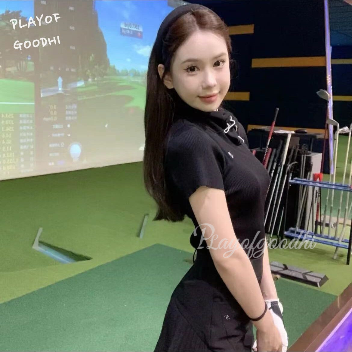 高尔夫服装女韩版高尔夫短袖女显瘦弹力golf短袖女套装女高尔夫裙 - 图3