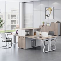 Double-four-place high cabinet staff desk staff position minimalist modern finance desk office furniture table and chairs group