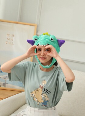 ins精灵怪物尖牙小恶魔头套 恐龙亲子帽子头饰聚会舞台自拍照道具