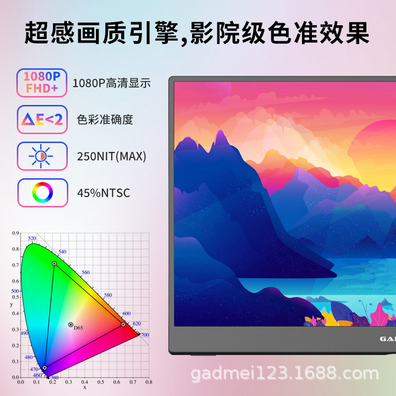 15.6英寸便携式显示器FHD触摸笔记本电脑显示副屏双Type-C一线通 - 图0