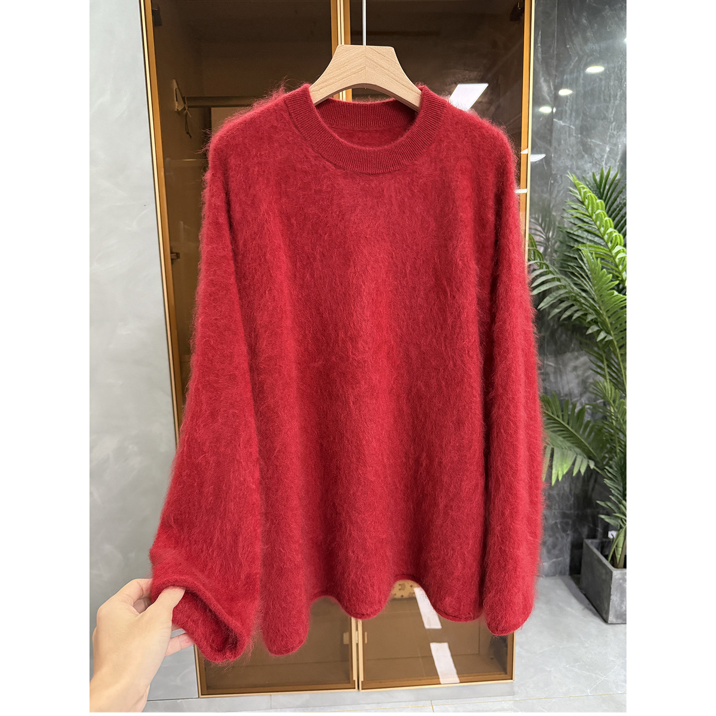 重磅！代厂jin口料！柔糯宽松羊绒圆领针织毛衣女    20250845~JS,淘宝优惠券,粉丝福利购,淘宝优惠卷
