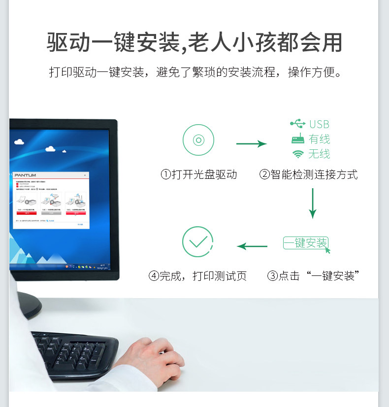 pantum奔图m6202nw a4多功能一体机 欣双格办公激光打印机