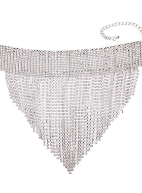 现货宽边立领钻项链走秀超闪水钻