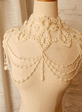 手工多层汉服酒吧珍珠项链