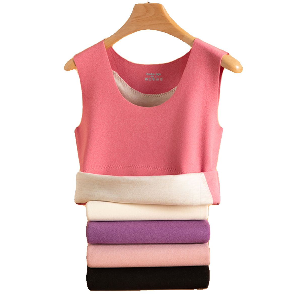 德绒保暖背心女内穿冬季加绒加厚无痕内衣发热内搭棉毛打底衫吊带 - 图3