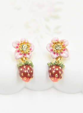 手工珐琅四季浆果草莓项链