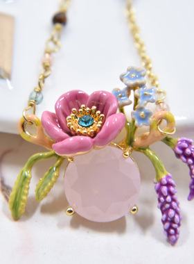 花朵交响乐花朵耳环薰衣草项链