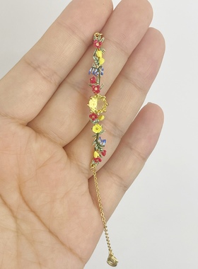 手工珐琅旭日富士山手链