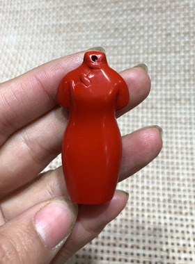 台湾天然高含量朱砂男女挂件旗开得胜旗袍玉坠项链送证书