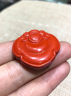 高含量朱砂男女项链如意吊坠朱砂红心中如意送证书