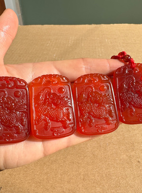 红玛瑙火麒麟挂件缺火补火事顺安福男女随身龙年属相玉吊坠可刻字