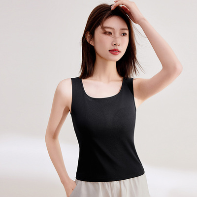 芬腾可安纯棉新款微弹休闲百搭简约时尚内衣纯色背心打底女可外穿