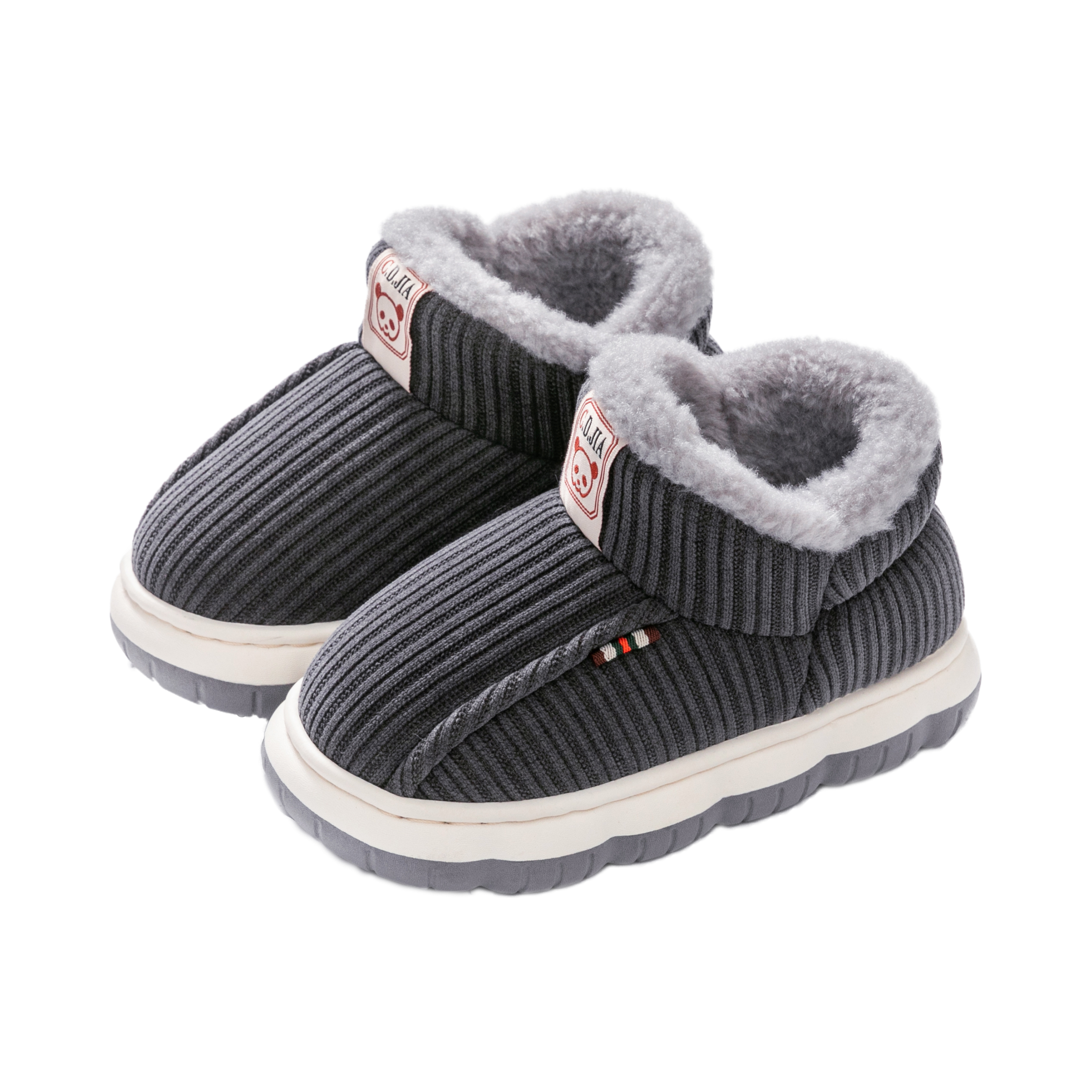 冬季儿童棉拖鞋室内包跟居家用防滑男童女童大童保暖亲子外穿可爱 - 图3