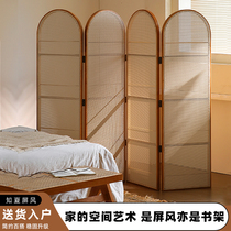 Japan-style Solid Wood Screen Foldable mobile partition Living room Bedroom shelter Home Ins brief Modern small family Type