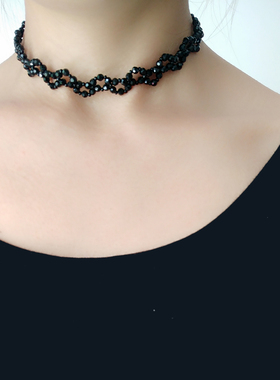 水晶短款日韩风项圈串珠脖子饰品