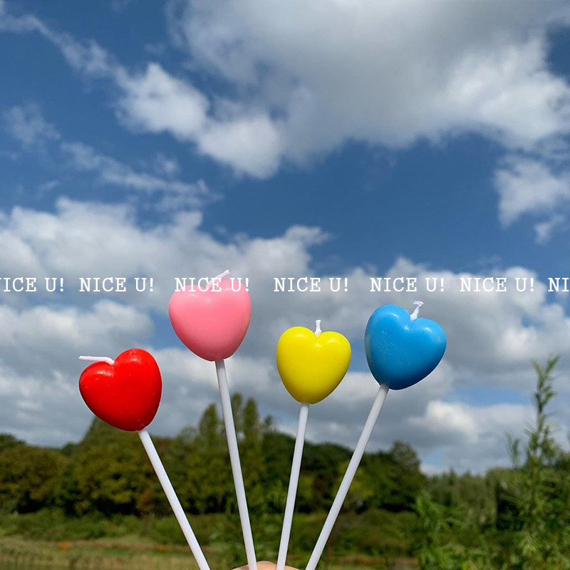 韩国ins 爱心心型心形蜡烛生日蛋糕情人节装饰用品无烟爱心蜡烛,淘宝优惠券,粉丝福利购,淘宝优惠卷