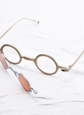 磁吸套镜超小圆框潮流新品墨镜纯钛套圈圈镜墨镜双层磁铁时尚细框