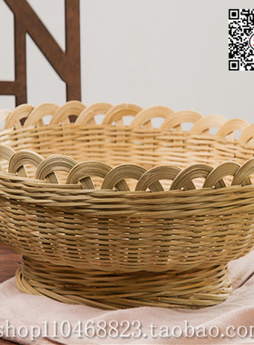 竹编制品馒头筐水果篮纯手工托盘