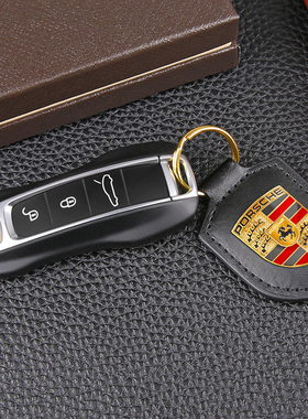 适用于保时捷盾徽钥匙圈Macan卡宴Panamera718/911盾牌钥匙扣挂链