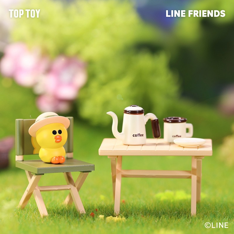 正版TOPTOY布朗熊LINE FRIENDS一起露营系列潮玩盲盒精致手办礼物 - 图1