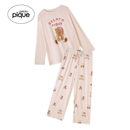 gelato pique25秋冬新品女睡衣长裤套装晚安小熊家居服PWCT254365