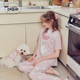 Gelato pique26 ພາກຮຽນ spring ແລະ summer ໃຫມ່ຂອງແມ່ຍິງ pajamas ທ້ອງຂຶ້ນ puppy ເສື້ອທີເຊີດແຂນສັ້ນຢູ່ເຮືອນ PWCT261257