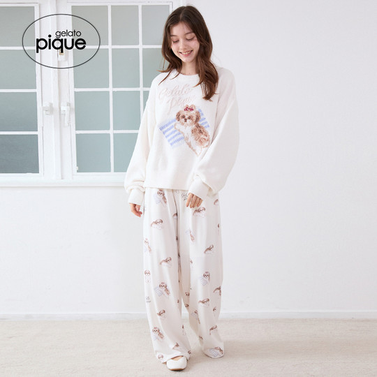 Gelato pique25 autumn and winter new women's pajamas half-velvet Shih Tzu pullover home PWNT254039
