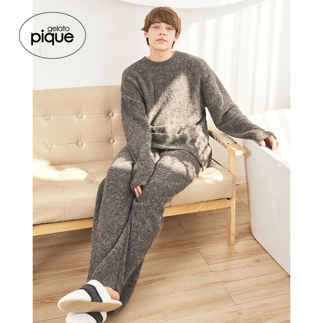 gelato pique autumn and winter half velvet trousers men's trousers color solid warm and soft home pajamas PMNP204903