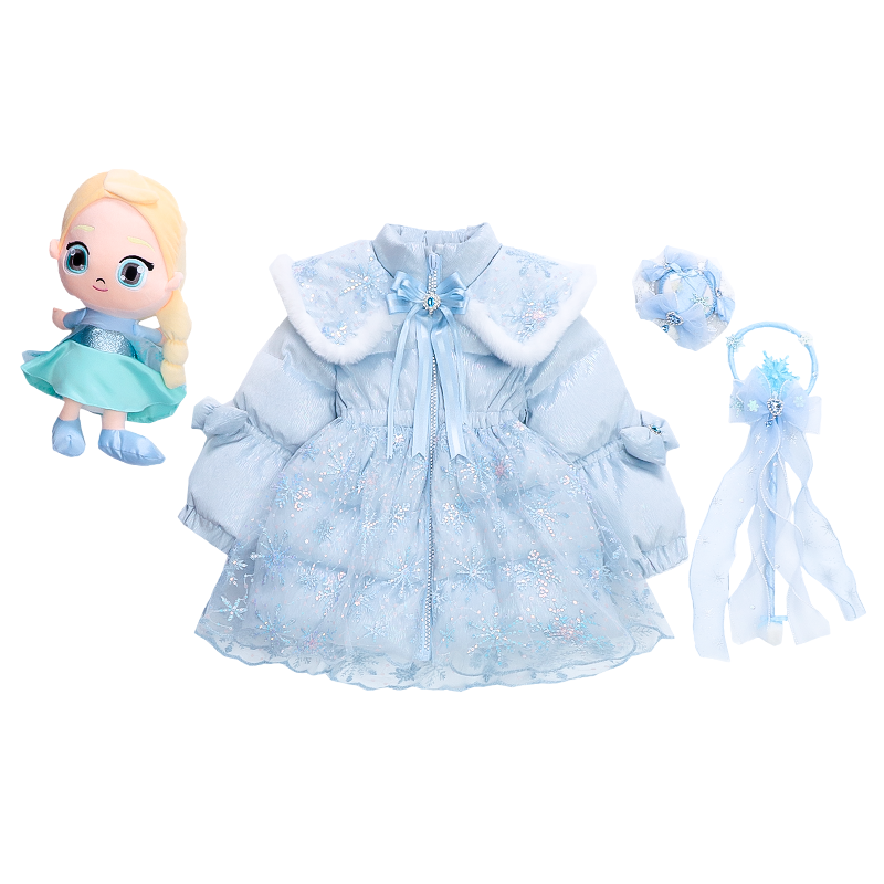 女童爱莎羽绒服冬季2025新款鸭绒洋气加厚中长款轻薄收腰保暖外套,淘宝优惠券,粉丝福利购,淘宝优惠卷