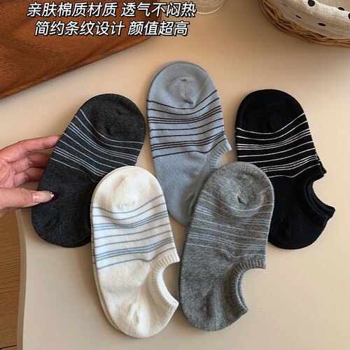 袜子夏薄款女短袜女纯棉纱线2026新款爆款浅口隐形防滑不掉跟船袜 - 图3