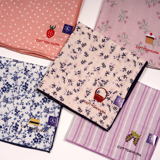 Мягкий впитывающий пот носовой платок из чистого хлопка с принтом и вышивкой.