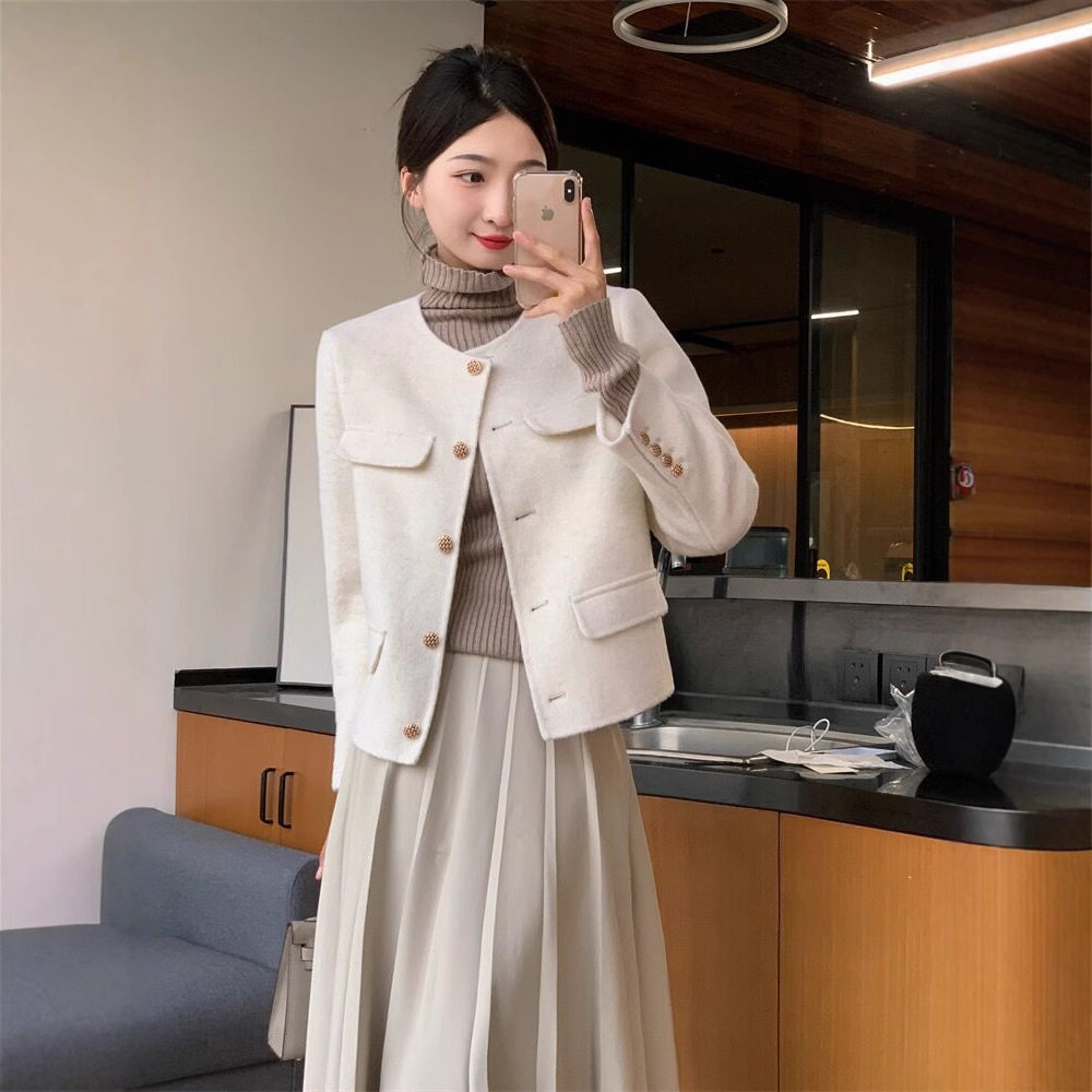 今年流行特惠｜赫本小香｜双面羊绒大衣短外套女春秋羊毛呢小个子,淘宝优惠券,粉丝福利购,淘宝优惠卷