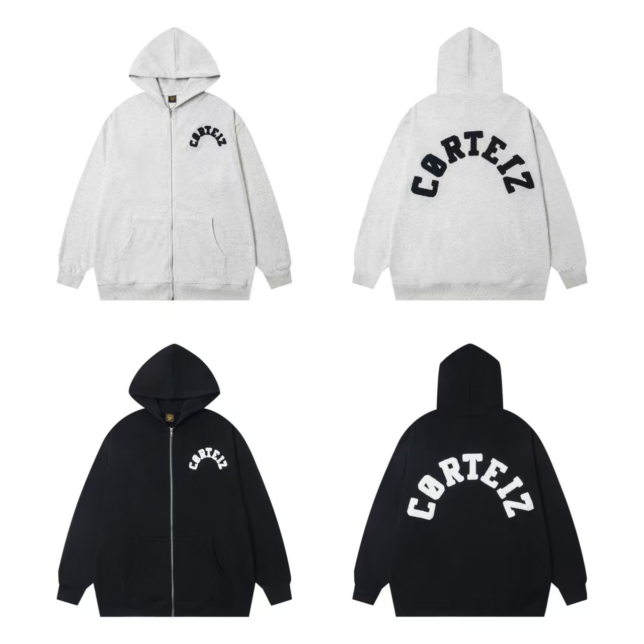 Corteiz美式街头嘻哈字母毛巾绣拉链开衫连帽卫衣男女卫裤套装,淘宝优惠券,粉丝福利购,淘宝优惠卷