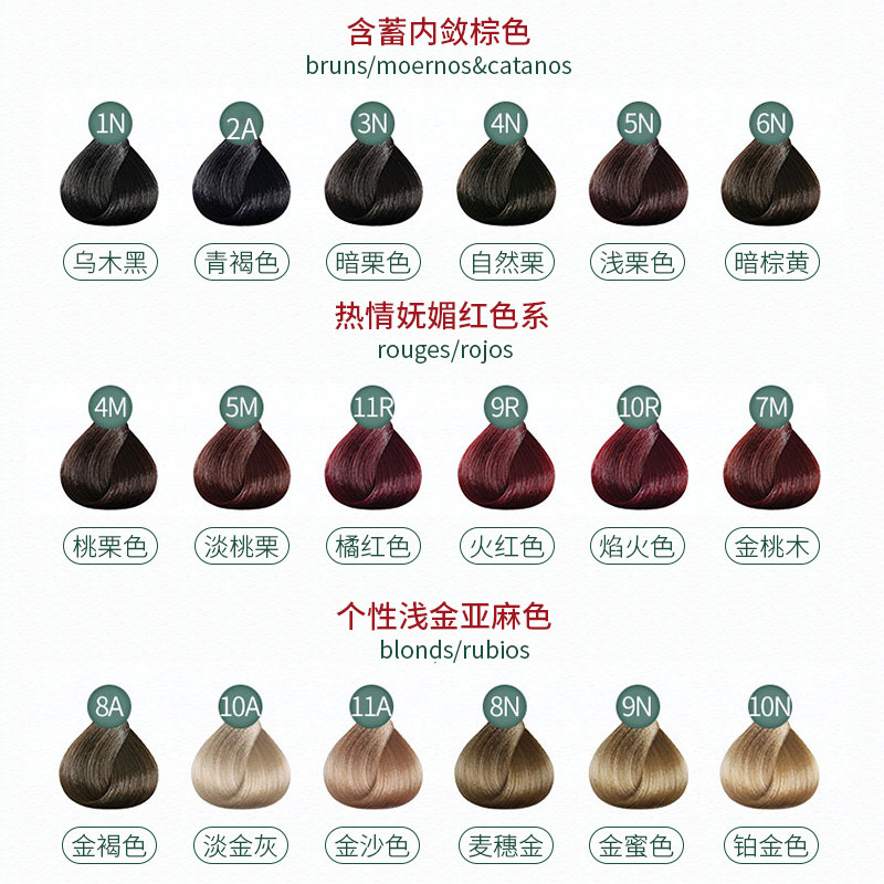 法国三橡树纯天然无刺激正品染发剂 西选海外染发膏