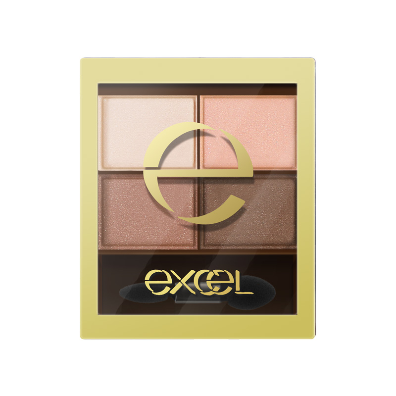 西选海外旗舰店EXCEL眼影盘大地色裸色珠光四色不晕染防水小盘小巧便携初学者SR31