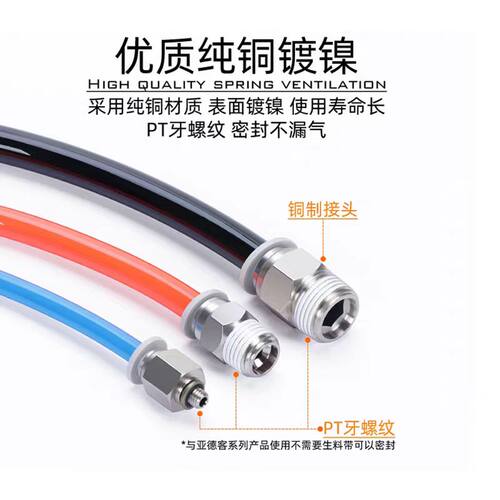 亚德客气动螺纹直通弯头PL4M3-M APC1002 PC802 POC601 PL803接头 - 图2