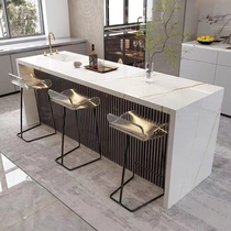 Minimalist light and luxurious marble balcony edge a few bar tables Home island Terra table One of the open island Terri tables