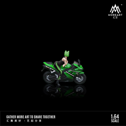 汇艺1:64 川崎ZX-10R 魔爪拉花摩托人偶套装 树脂仿真模型 摆件 - 图2